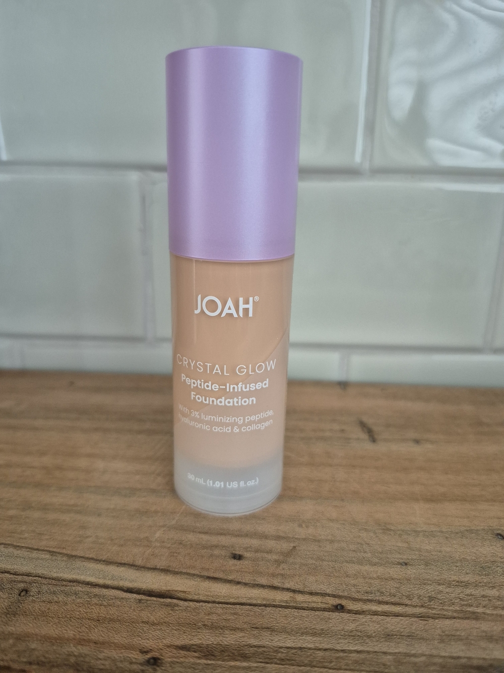 JOAH Crystal Glow Peptide-Infused Foundation, 1.01 Oz. Light/Medium